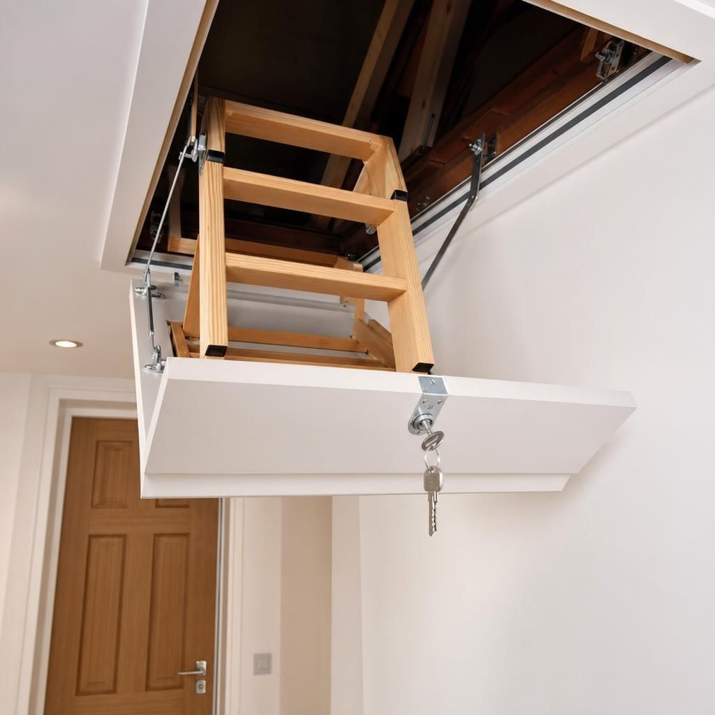 Upgraded loft with lockable hatch in a Cardiff home