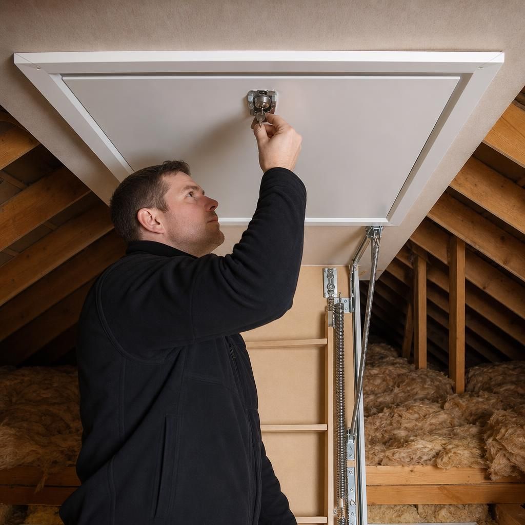 Energy-efficient lockable loft hatch