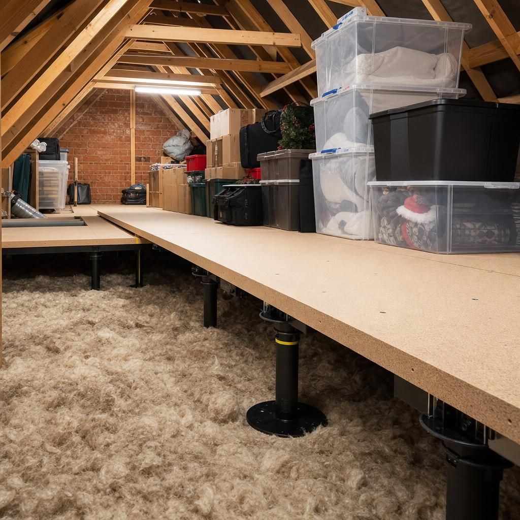 Comparison of different stilt materials for loft storage