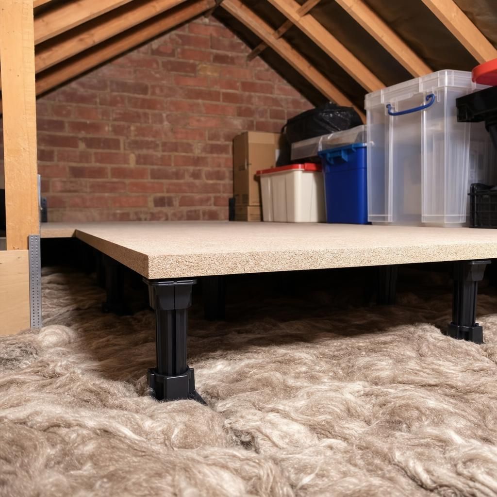 Loft storage layout planning with stilts
