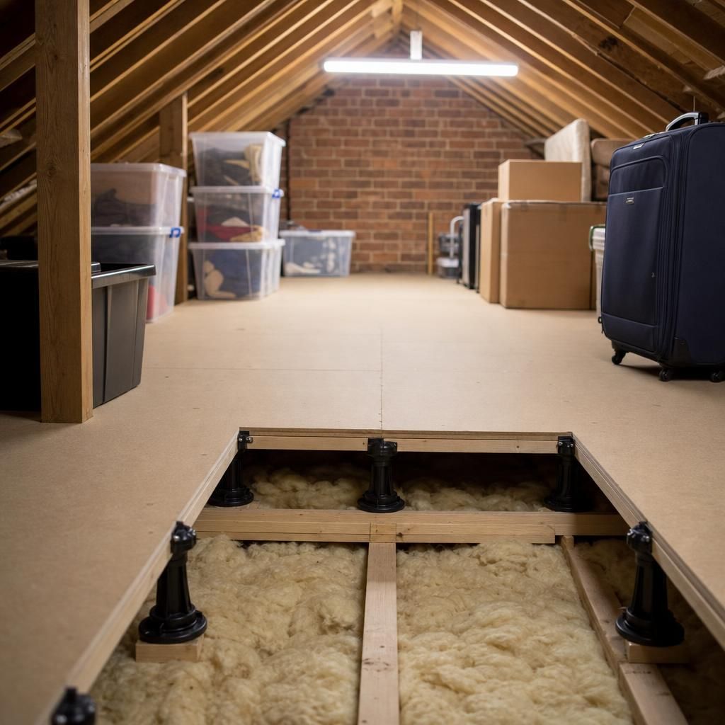 Loft during and after installation process