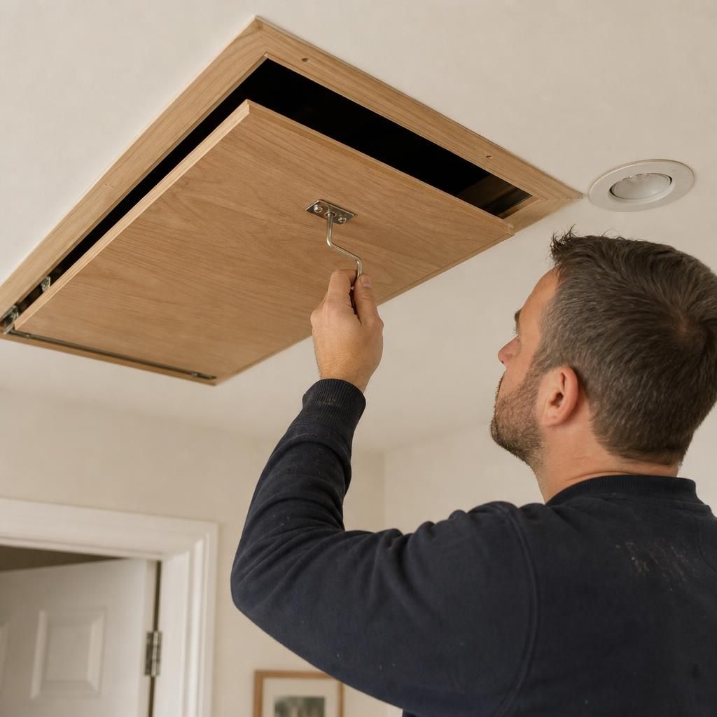 A loft hatch demonstrating ease of operation