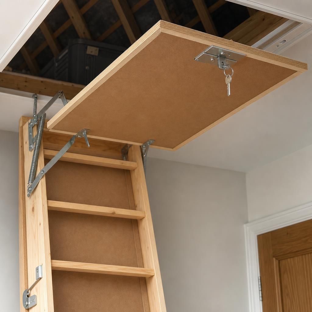 Loft hatch contributing to energy efficiency