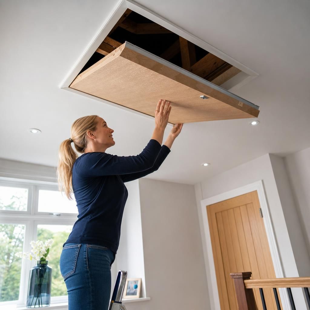 Professionals installing a loft hatch