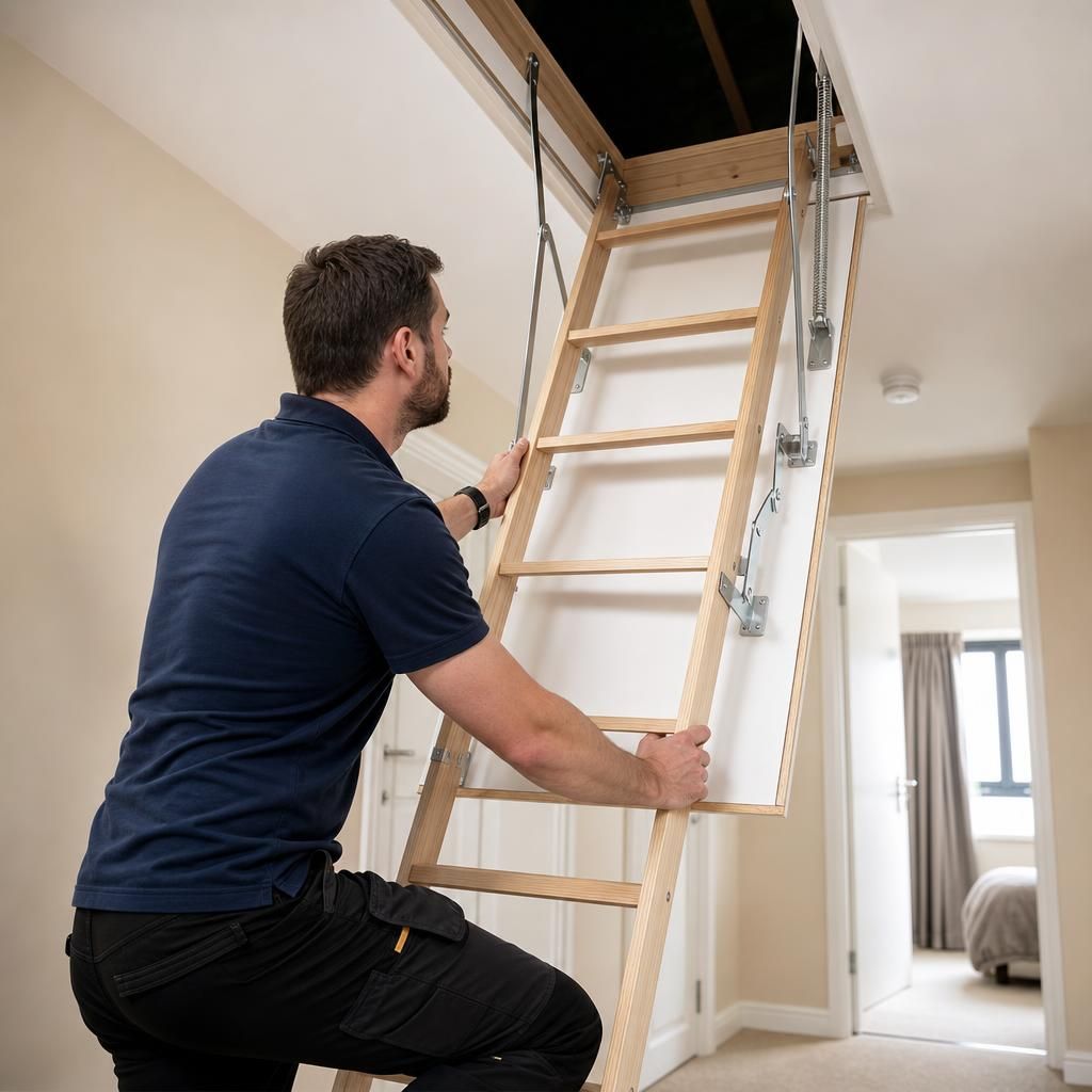 Compact Sliding Loft Ladder