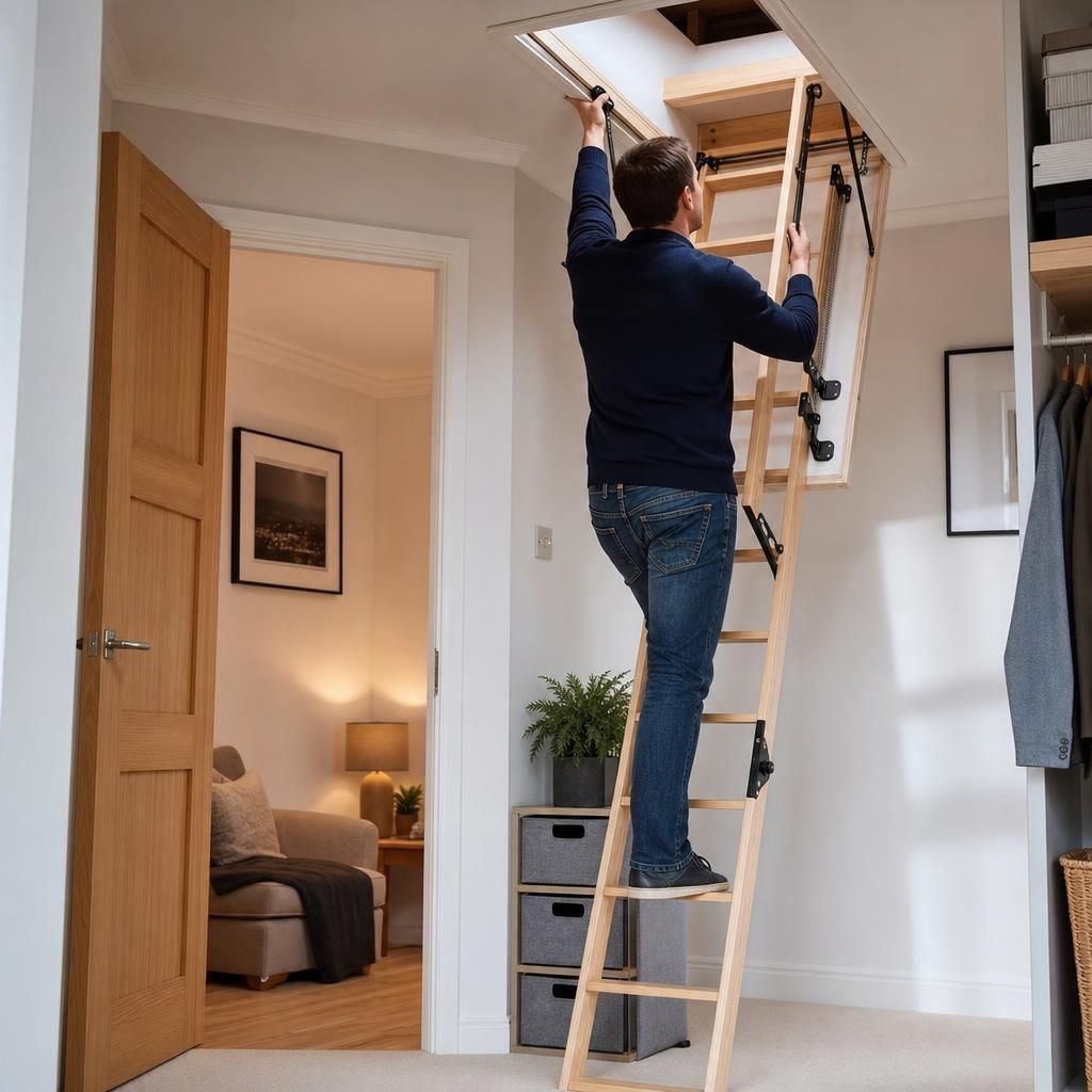 Telescopic Loft Ladder Extended