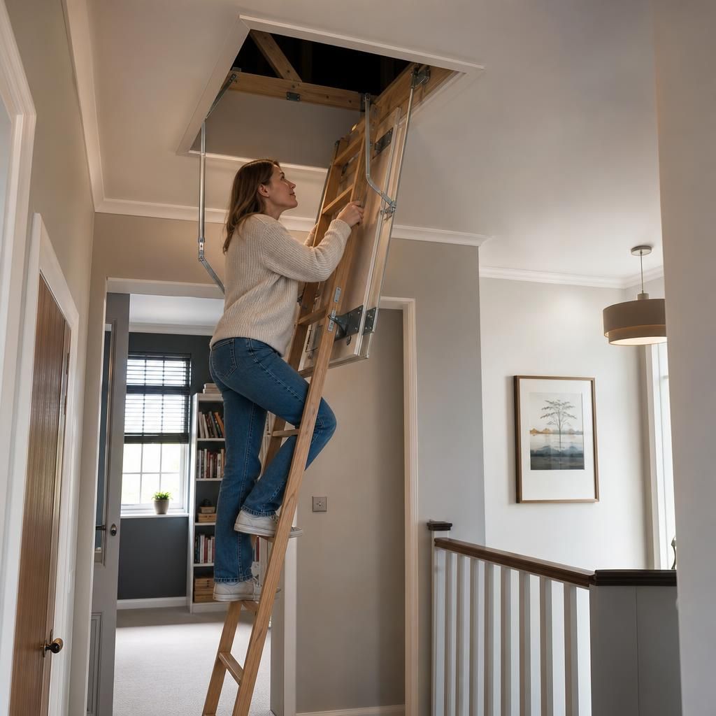 Loft Ladder with Integrated Storage