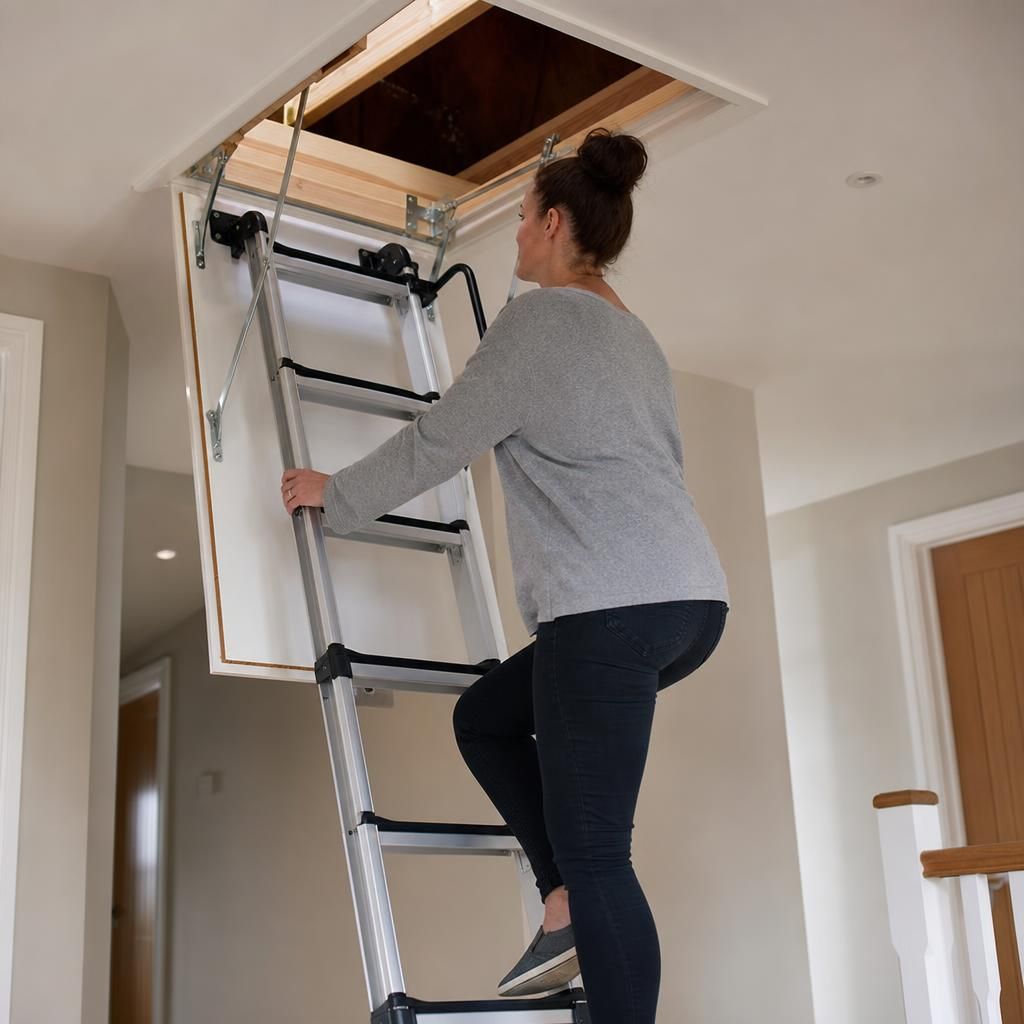 Handrail added to loft ladder
