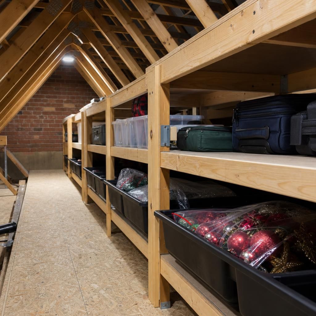 Steel loft shelving unit