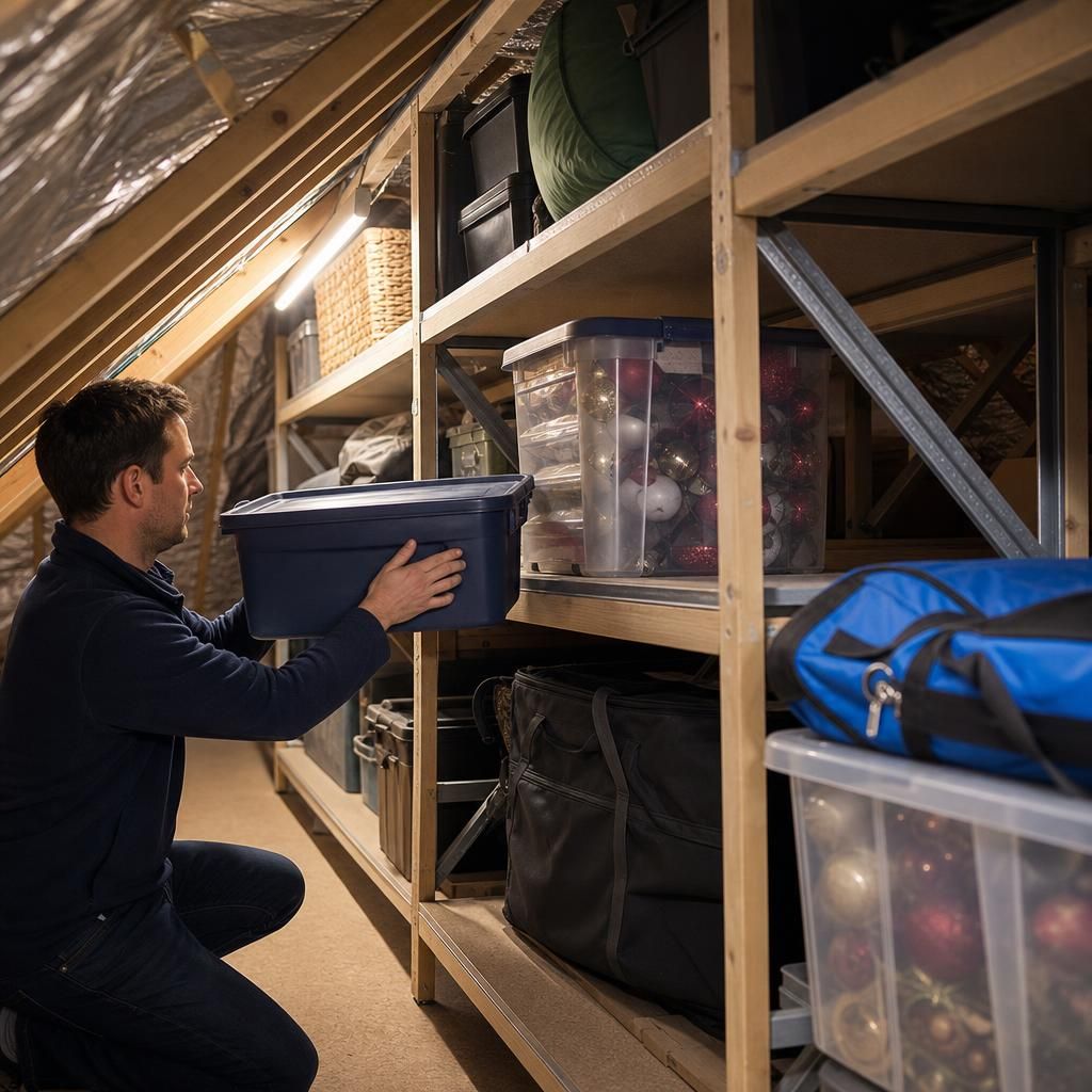 Adjustable loft shelving system