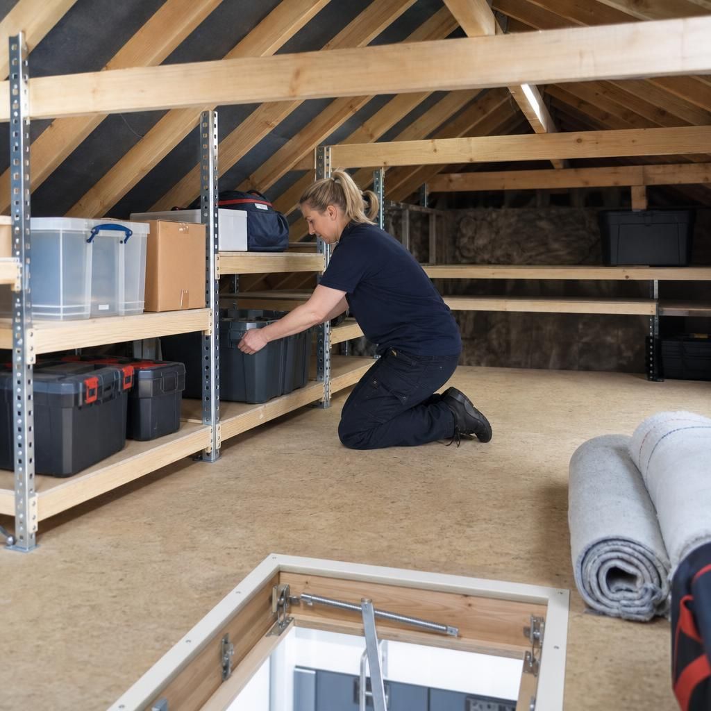 Loft shelving trays