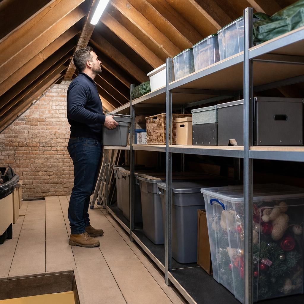 Installing shelves in a loft