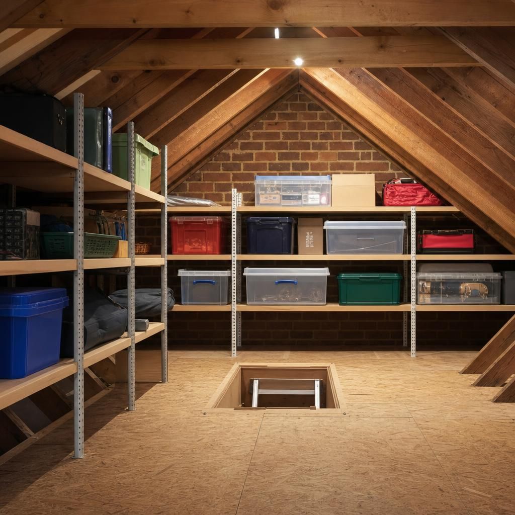 Family Using Organised Loft Space
