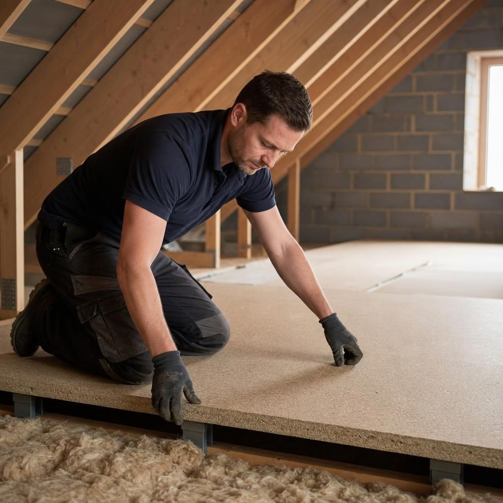 Loft boarding system in place