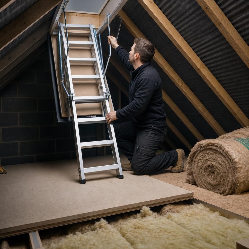 Loft with insulation and storage solutions