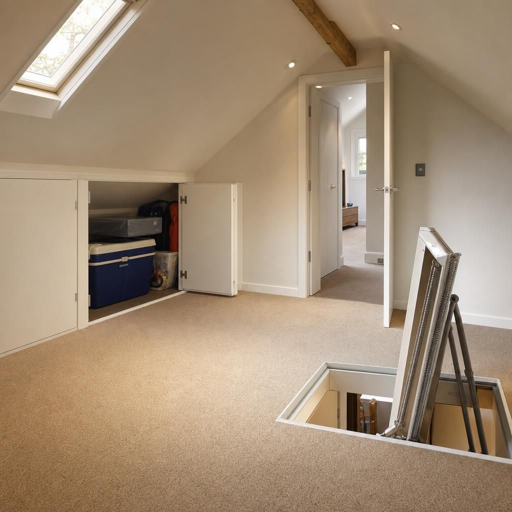 Illustration of insulated loft storage doors