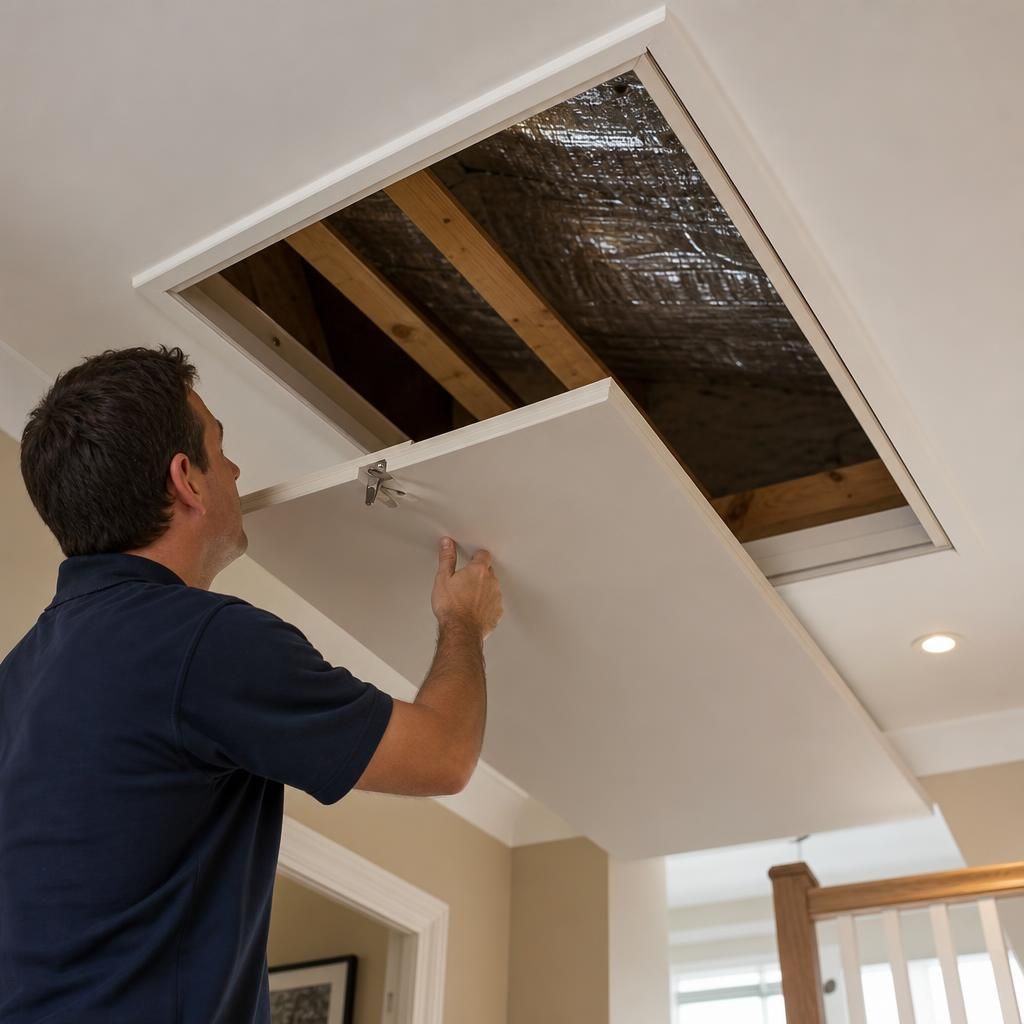Close-up of GL250 Loft Door installation