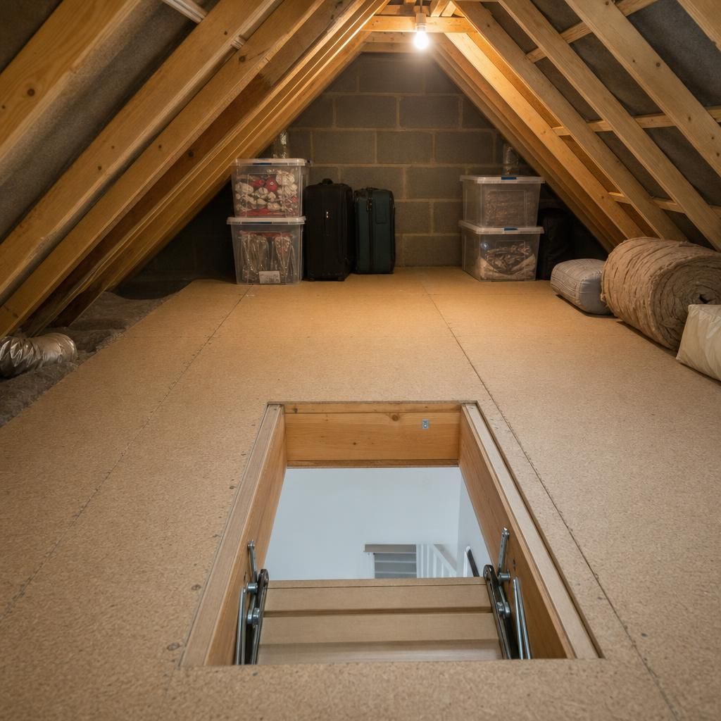 Raised floor loft storage panel installation