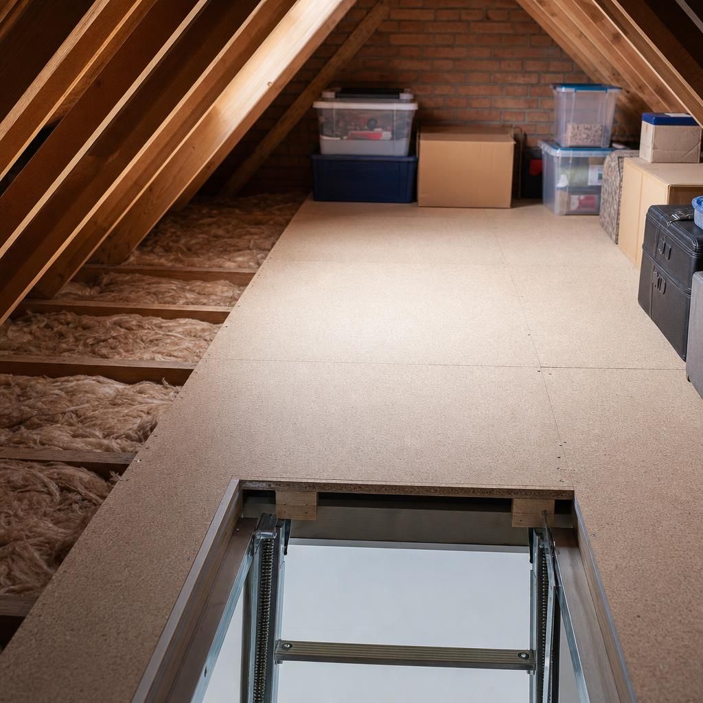 Illustration of raised floor panels above insulation