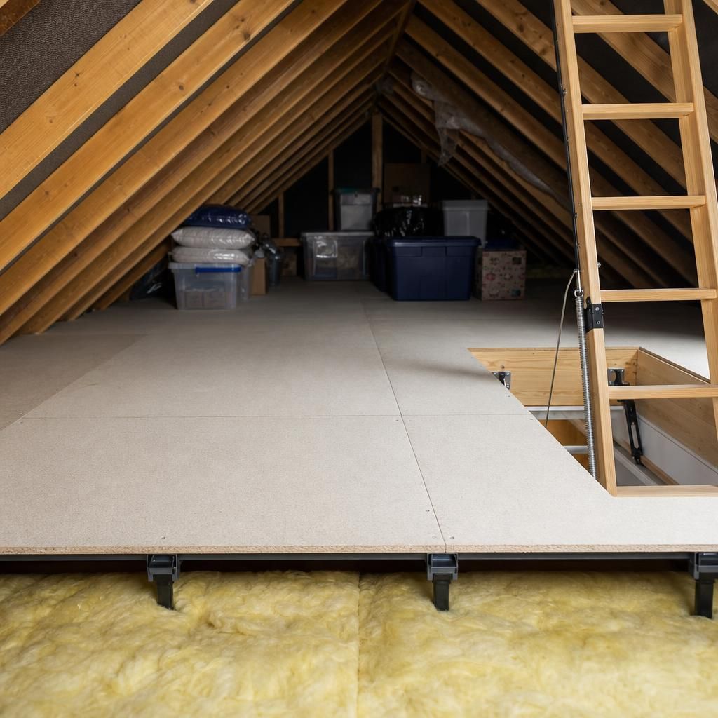 Illustration of a raised storage floor system