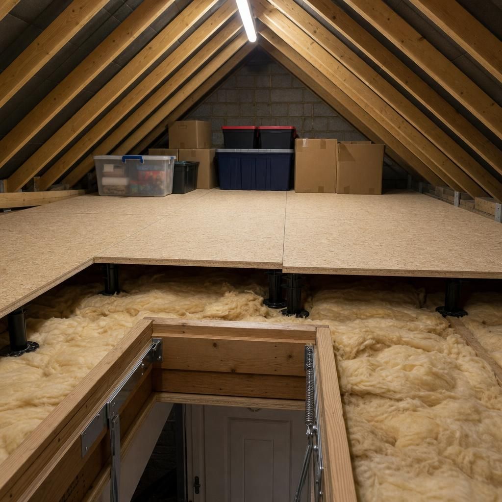 Diagram showing joist positioning in a loft