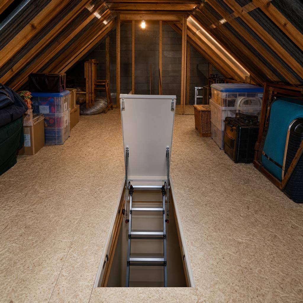 Organised attic storage
