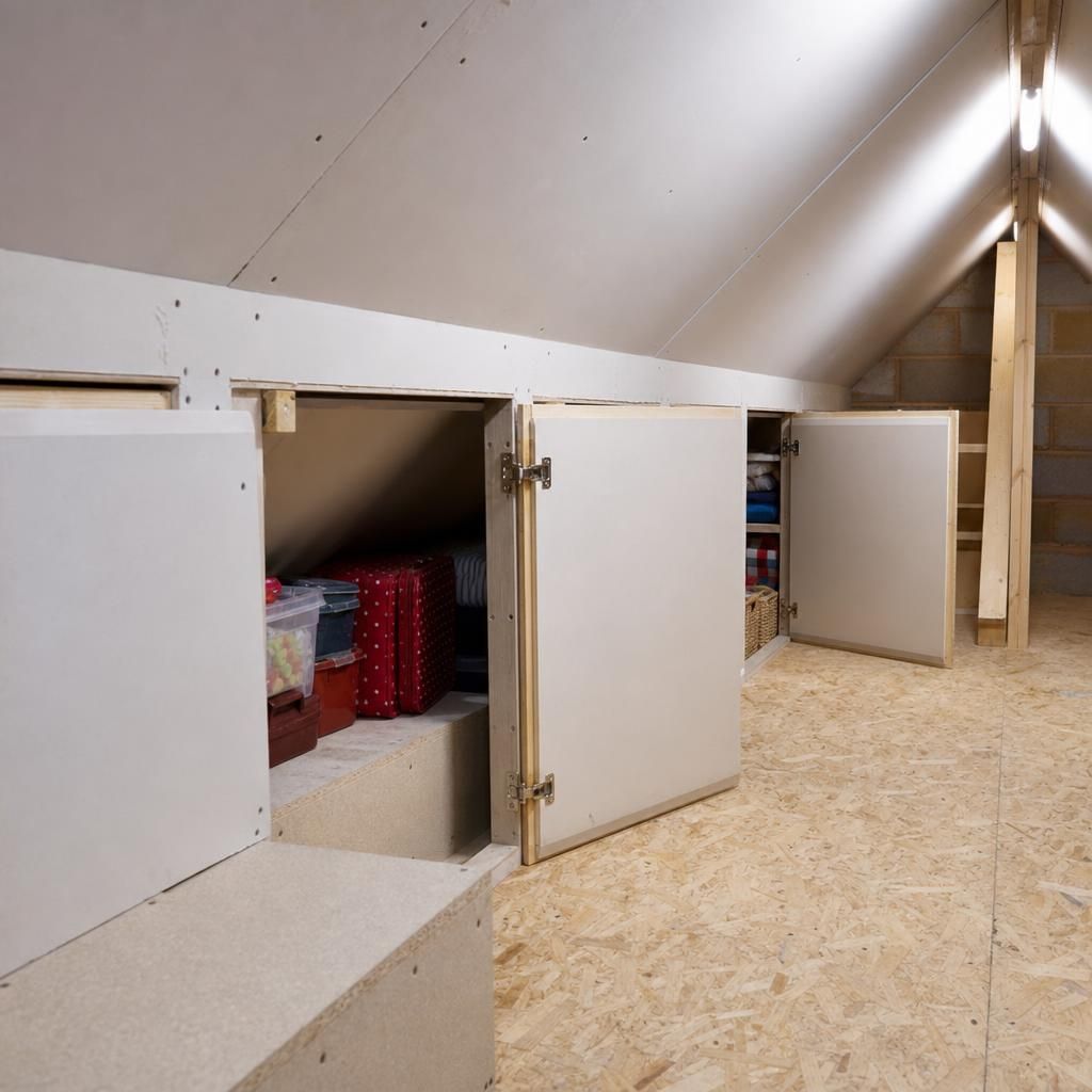 Raised loft boarding system above insulation