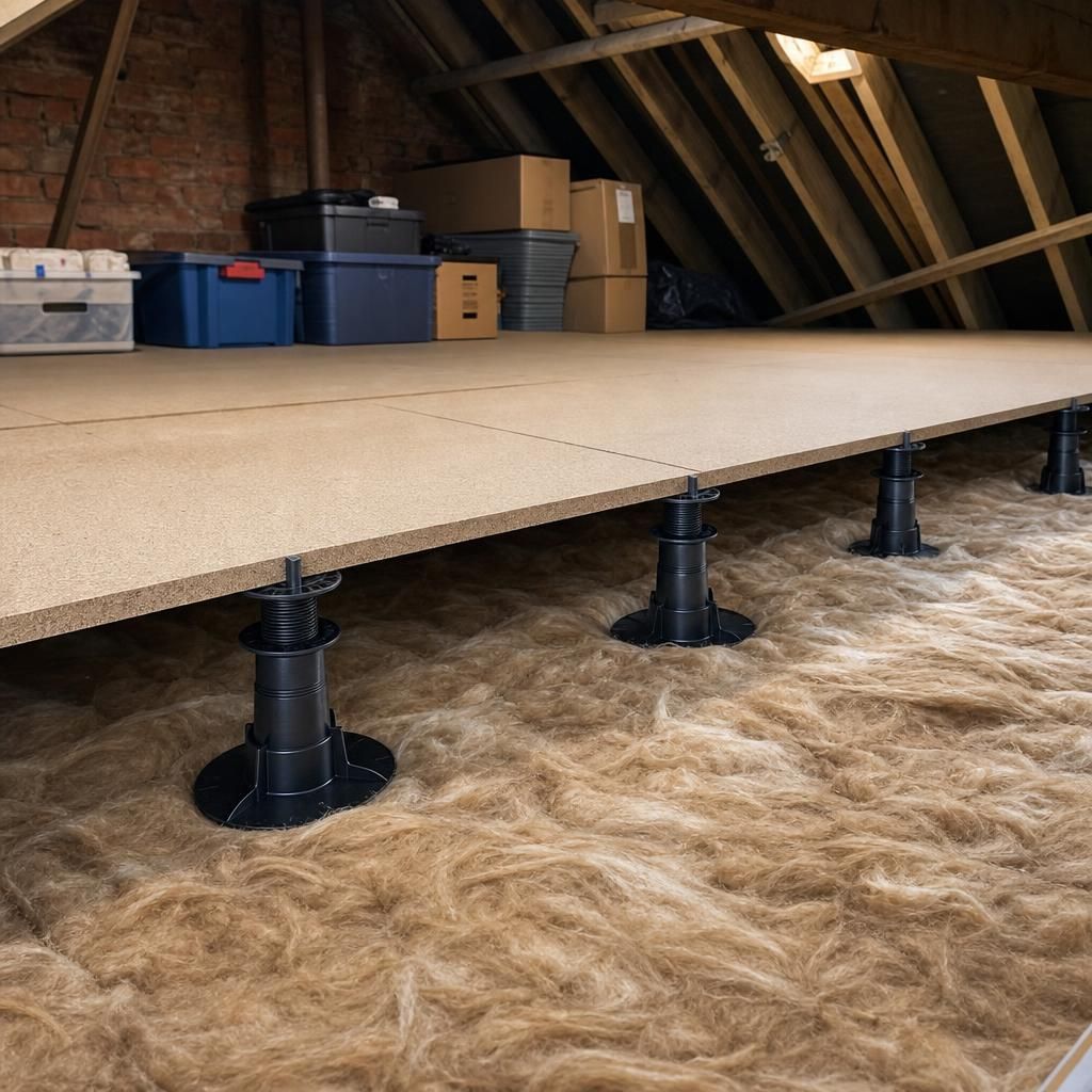 Various materials for loft board stilts