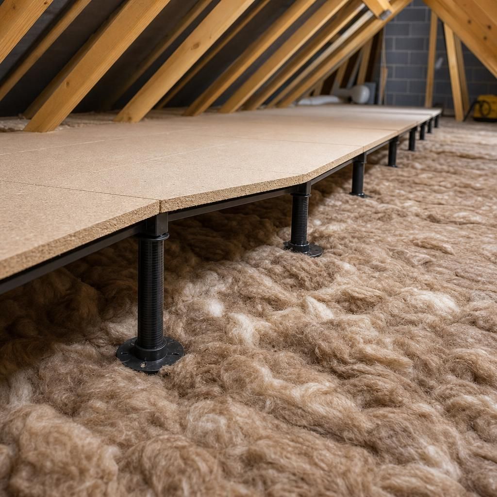 Adjusting stilt height for loft boarding