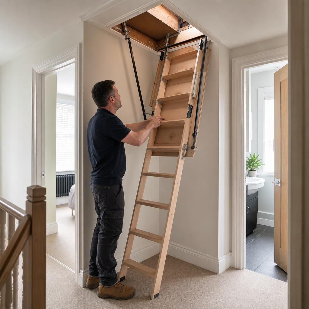 Electric loft ladder installation