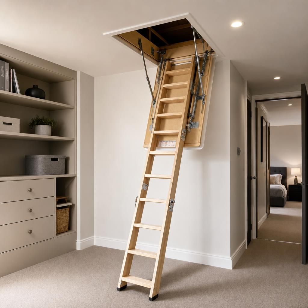 Portable loft ladder demonstration