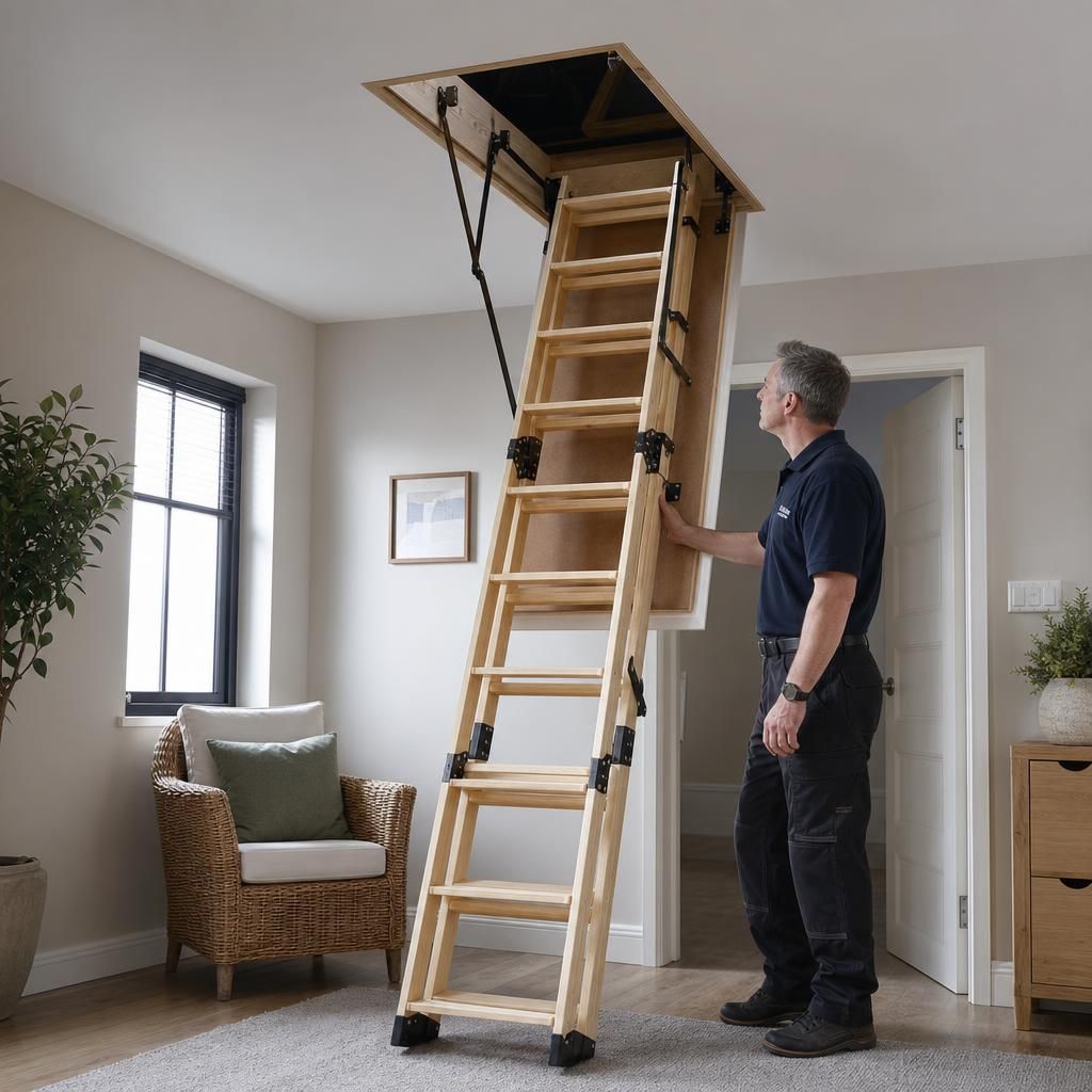 DIY installation of folding loft stairs