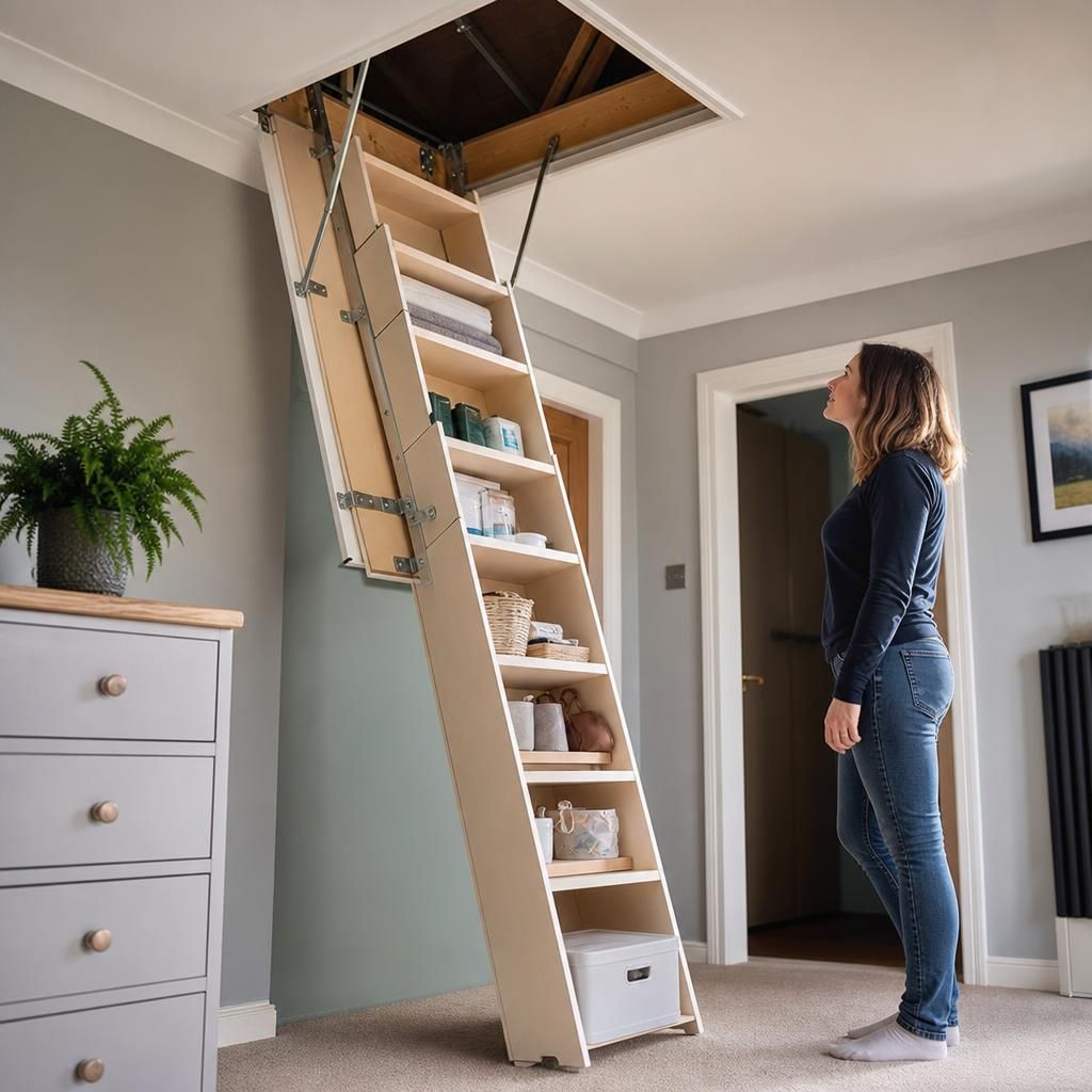 Compact space-saving loft staircase