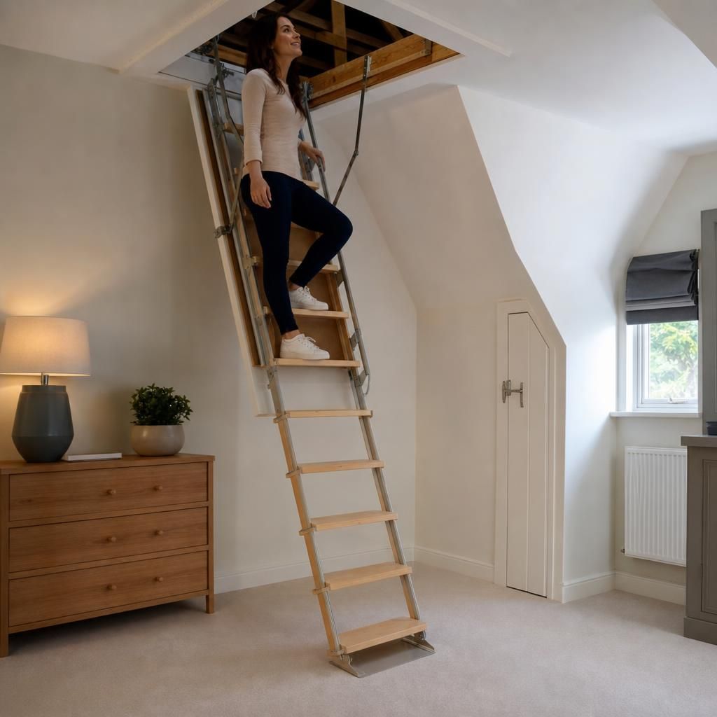 Electric loft ladder in action